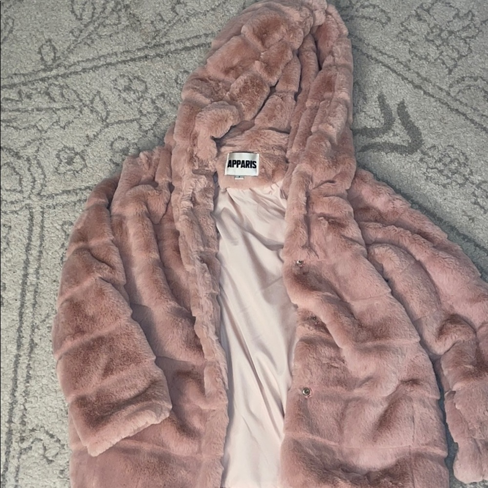 nwot apparis pink faux fur jacket